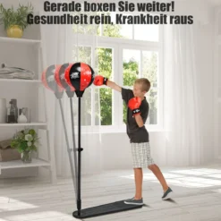 Kinder Punchingball 85-130cm höhenverstellbar Standboxball Boxset Boxsack Set