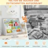 Kinderregal mit 5 Fächern Kinder Bücherregal Zeitungsständer Aufbewahrungsregal Weiß
