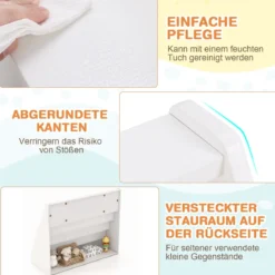 Kinderregal mit 5 Fächern Kinder Bücherregal Zeitungsständer Aufbewahrungsregal Weiß
