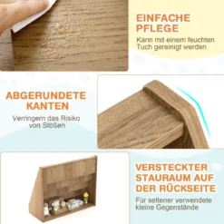 Kinderregal mit 5 Fächern Kinder Bücherregal Zeitungsständer Aufbewahrungsregal Natur