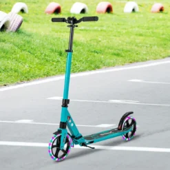 Kinder Roller klappbar mit Leuchten Scooter höhenverstellbar mit Tragegurt