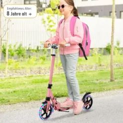 Kinder Roller klappbar mit Leuchten Scooter höhenverstellbar mit Tragegurt