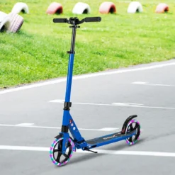 Kinder Roller klappbar mit Leuchten Scooter höhenverstellbar mit Tragegurt