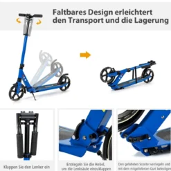 Kinder Roller klappbar mit Leuchten Scooter höhenverstellbar mit Tragegurt