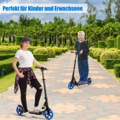 Kinder Roller klappbar mit Leuchten Scooter höhenverstellbar mit Tragegurt