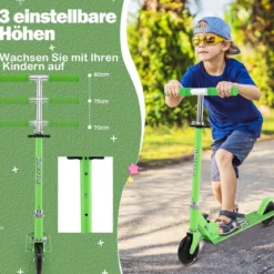Kinder Roller Scooter mit LED-Räder & Klappbar Lenker Höhenverstellbar Tretroller Kinderroller