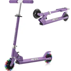 Kinder Roller Scooter mit LED-Räder & Klappbar Lenker Höhenverstellbar Tretroller Kinderroller
