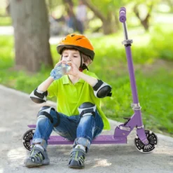 Kinder Roller Scooter mit LED-Räder & Klappbar Lenker Höhenverstellbar Tretroller Kinderroller
