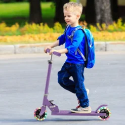 Kinder Roller Scooter mit LED-Räder & Klappbar Lenker Höhenverstellbar Tretroller Kinderroller