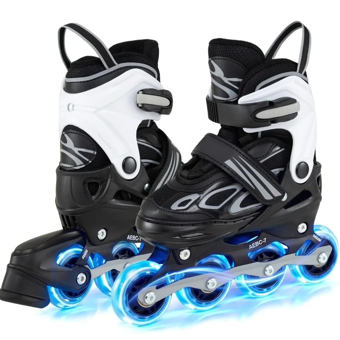 Kinder Rollschuhe 4 Größen Verstellbar Inline Roller Skates mit Leuchtenden Rädern M (EU 32-36)
