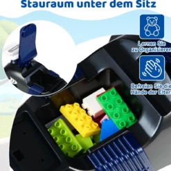 Kinder Rutschauto Fuß-zum-Boden Rutschfahrzeug mit Musik & Stauraum unter dem Sitz Kinderfahrzeug Shark