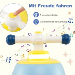 Kinder Rutschauto mit Anhänger & Licht & Stauraum unter dem Sitz Bodenrutscher Blau