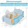 Kinder Schaukelboot mit Nautischem Design & Drehbarem Propeller & Birkenholz-Griffe Schaukelpferd