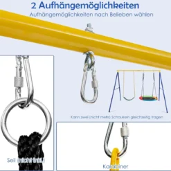 Kinderschaukel Doppelschaukel mit Schaukelgestell bis 300 kg Belastbar Outdoor (2 Schaukel mit Gestell)