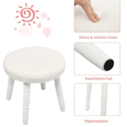 Kinder Schminktisch Make-up Tisch Hocker&Spiegel Frisierkommode Frisiertisch Weiß