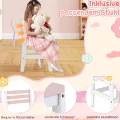 Kinder Schminktisch mit Beleuchtung Prinzessin Kinderschminktisch mit beleuchtetem Spiegel Frisiertisch Weiß