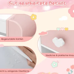 Kinder Schminktisch mit Beleuchtung Prinzessin Kinderschminktisch mit beleuchtetem Spiegel Frisiertisch Weiß