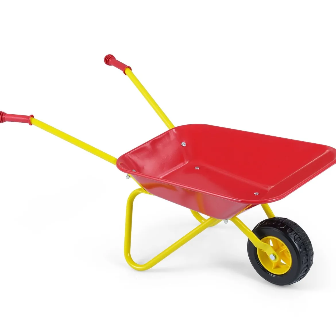 Kinderschubkarre Kunststoff Geländereifen Indoor Outdoor Für Jungen Mädchen Ab 3 Jahren Rot & Gelb