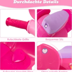Kinder-Scooter 6V Kinderauto Batteriebetriebenes Motorrad für Kinder Beiwagen Rosa