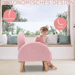 Kindersessel für Kleinkinder Kindersofa gepolstert mit Rückenlehne Rosa