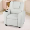Kindersessel mit Relaxfunktion & Verstellbarer Rückenlehne & Fußstütze Kindersofa Weiß