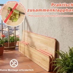 Kindersitzgruppe Faltbare Sitzgruppe mit Picknicktisch & 2 Kinderbänken Kindertisch & Sitzbank