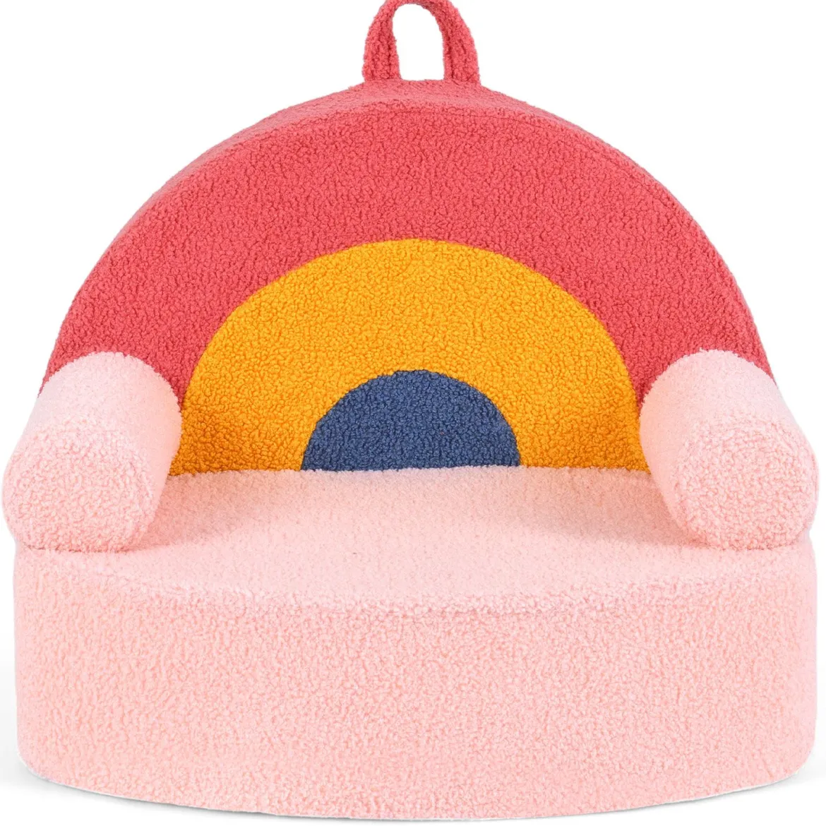 Kindersofa ergonomischer Kindersessel mit hochdichtem Schaumstoff & Teddyplüsch Rosa