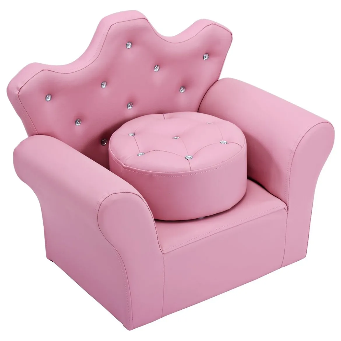 Kindersofa Kindersessel Kindercouch mit Ottomane Rosa 58 x 40,5 x 49 cm
