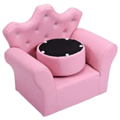 Kindersofa Kindersessel Kindercouch mit Ottomane Rosa 58 x 40,5 x 49 cm