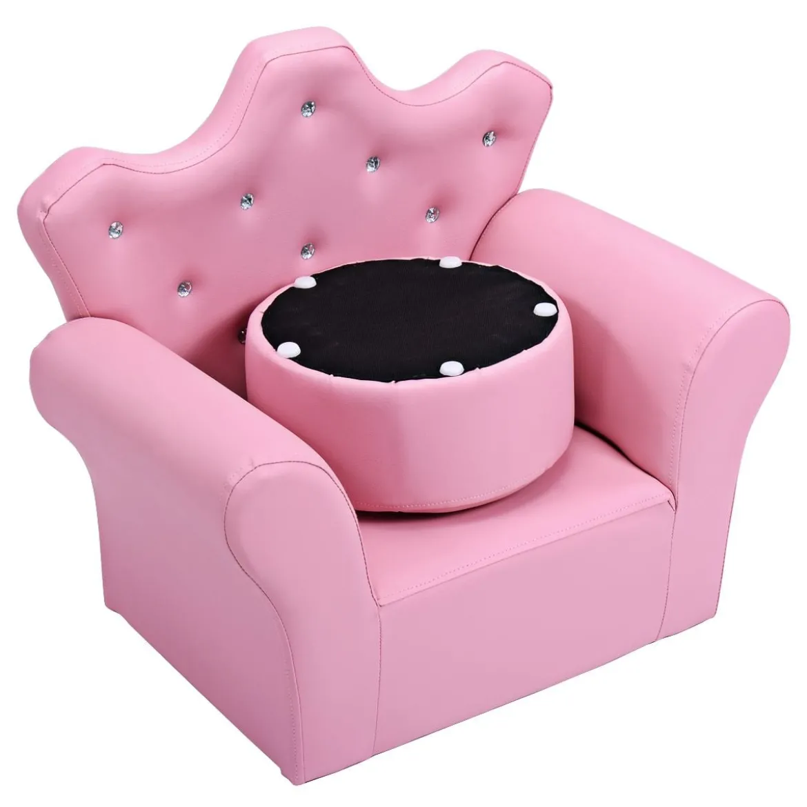 Kindersofa Kindersessel Kindercouch mit Ottomane Rosa 58 x 40,5 x 49 cm