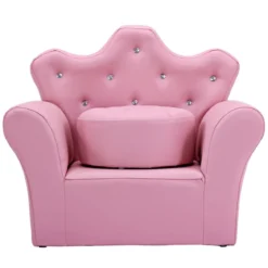 Kindersofa Kindersessel Kindercouch mit Ottomane Rosa 58 x 40,5 x 49 cm