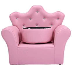 Kindersofa Kindersessel Kindercouch mit Ottomane Rosa 58 x 40,5 x 49 cm