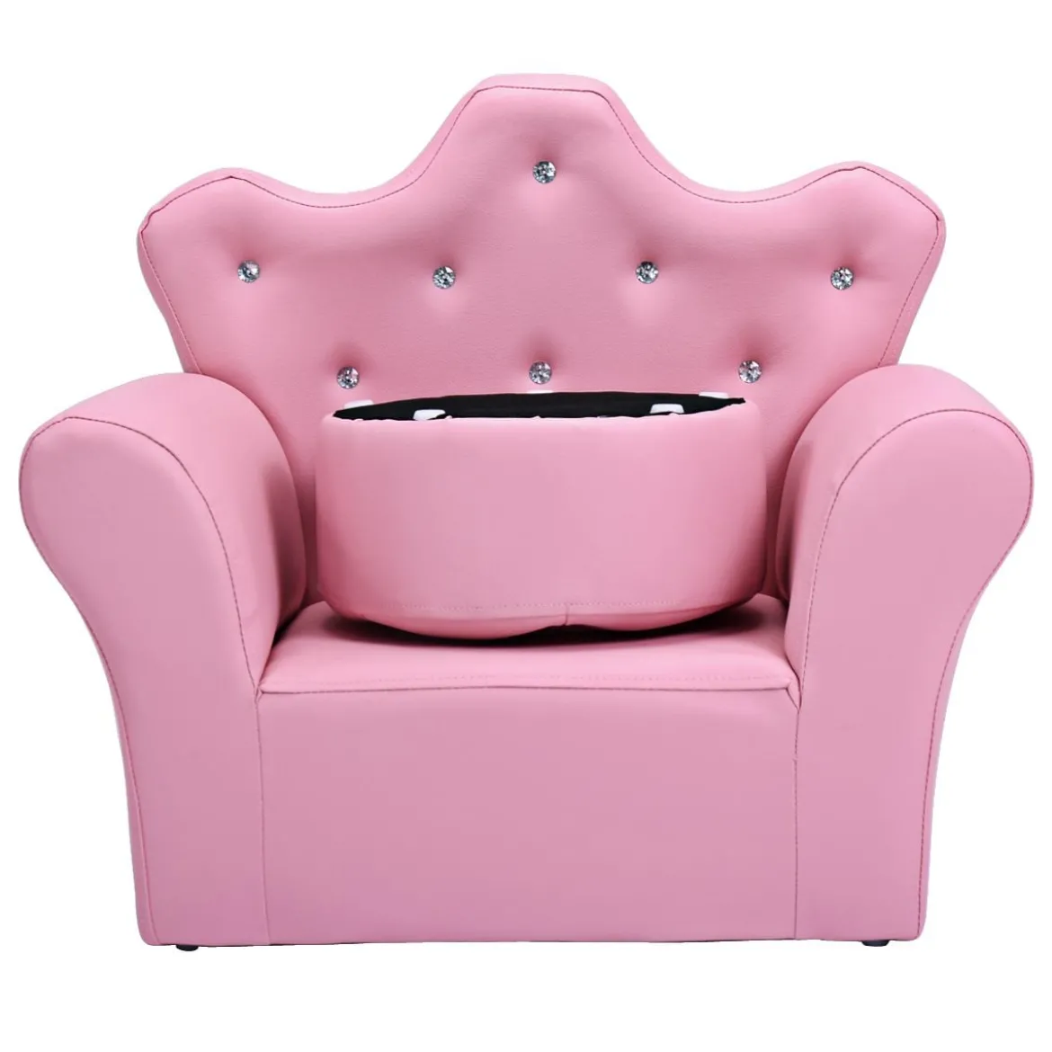 Kindersofa Kindersessel Kindercouch mit Ottomane Rosa 58 x 40,5 x 49 cm
