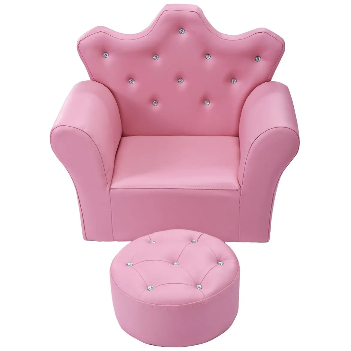 Kindersofa Kindersessel Kindercouch mit Ottomane Rosa 58 x 40,5 x 49 cm