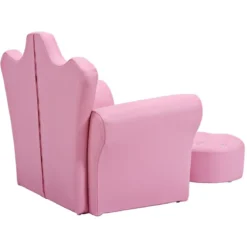 Kindersofa Kindersessel Kindercouch mit Ottomane Rosa 58 x 40,5 x 49 cm