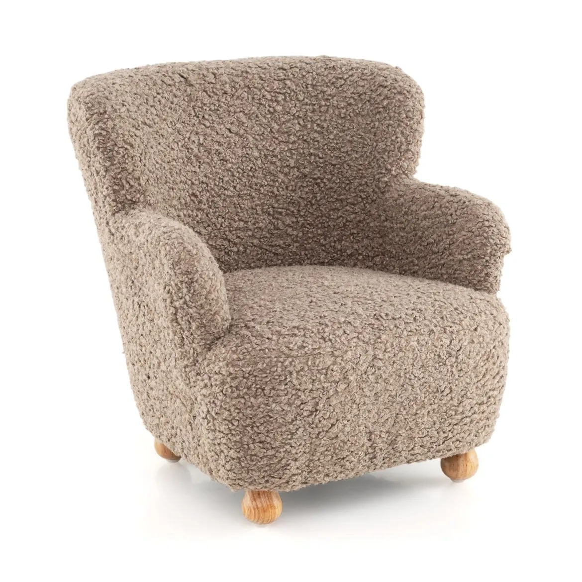 Kindersofa Kindersessel mit Rückenlehne & Holzbeinen gepolsterter Kinderstuhl Kindercouch Braun 52 x 50 x 53 cm