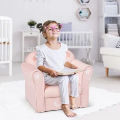 Kindersofa Kindersofa mit niedlichem Lamm-Muster Kinder Couch 51 x 37 x 43 cm Rosa