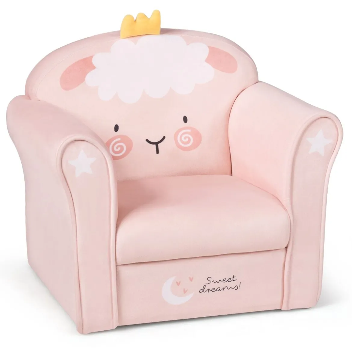 Kindersofa Kindersofa mit niedlichem Lamm-Muster Kinder Couch 51 x 37 x 43 cm Rosa