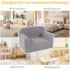 Kindersofa Mini-Sofa mit Armlehnen und Rückenlehne gepolsterter Kindersessel 62 x 40 x 41 cm Grau