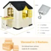 Kinder Spielhaus 164 x 124 x 132 cm Outdoor Kinderhäuschen mit Pickniktisch Gelb
