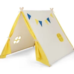 Kinder Spielzelt Dreieckiges Kinder- und Kleinkindzelt mit Holzrahmen 137 x 145 x 121 cm