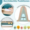 Kinderstaffelei aus Holz Staffelei mit Doppelseitiger Transparenter Malplatte & Sonnendach