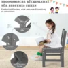 2 Kinderstühle für drinnen & draußen wetterfester strapazierfähiger Lernstuhl für Kleinkinder Grau