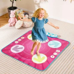 Kinder Tanzmatte mit Led-Leuchten & Memory-Spiel & 8 Musik Musikmatte Musik Matte Rosa