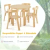 Kindertisch Holztisch mit 4 Stühlen für Kinder Kindertisch- und Stuhl-Set mit Rückenlehne Natur