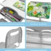 Kindertisch Kinderschreibtisch Set mit Bücherständer & LED-Licht für Jungs & Mädchen Grau