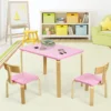 Kindertisch mit 2 Stühlen aus Holz 3tlg. Kindersitzgruppe Sitzgruppe für Kinder Rosa