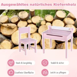 Kindertisch mit Stuhl Sensorisches Tischset für Kinder Rosa