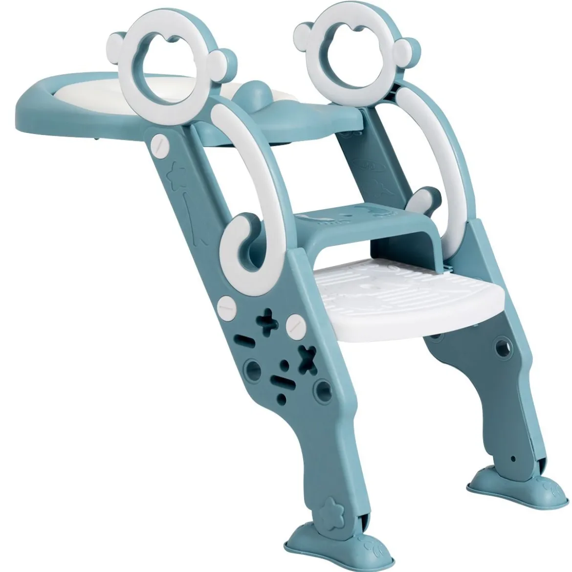 Kinder Toilettensitz faltbar Kinder Toilettentrainer Töpfchentrainer mit Leiter und Griffe Grün