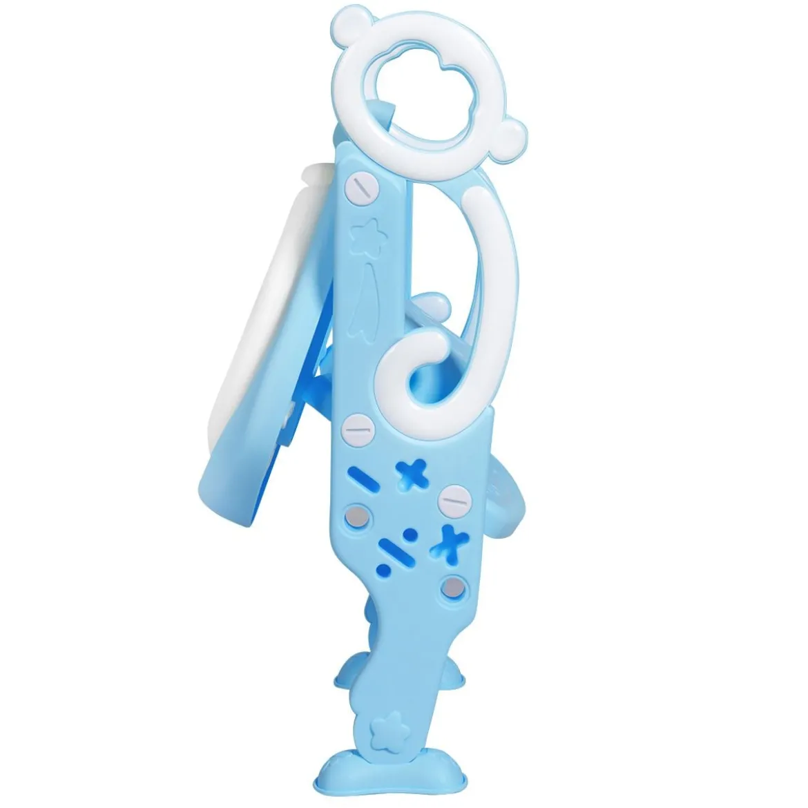 Kinder Toilettensitz faltbar Kinder Toilettentrainer Töpfchentrainer mit Leiter und Griffe Blau